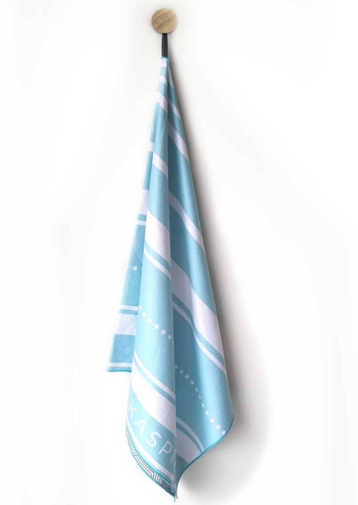 Sand free beach towel on hook