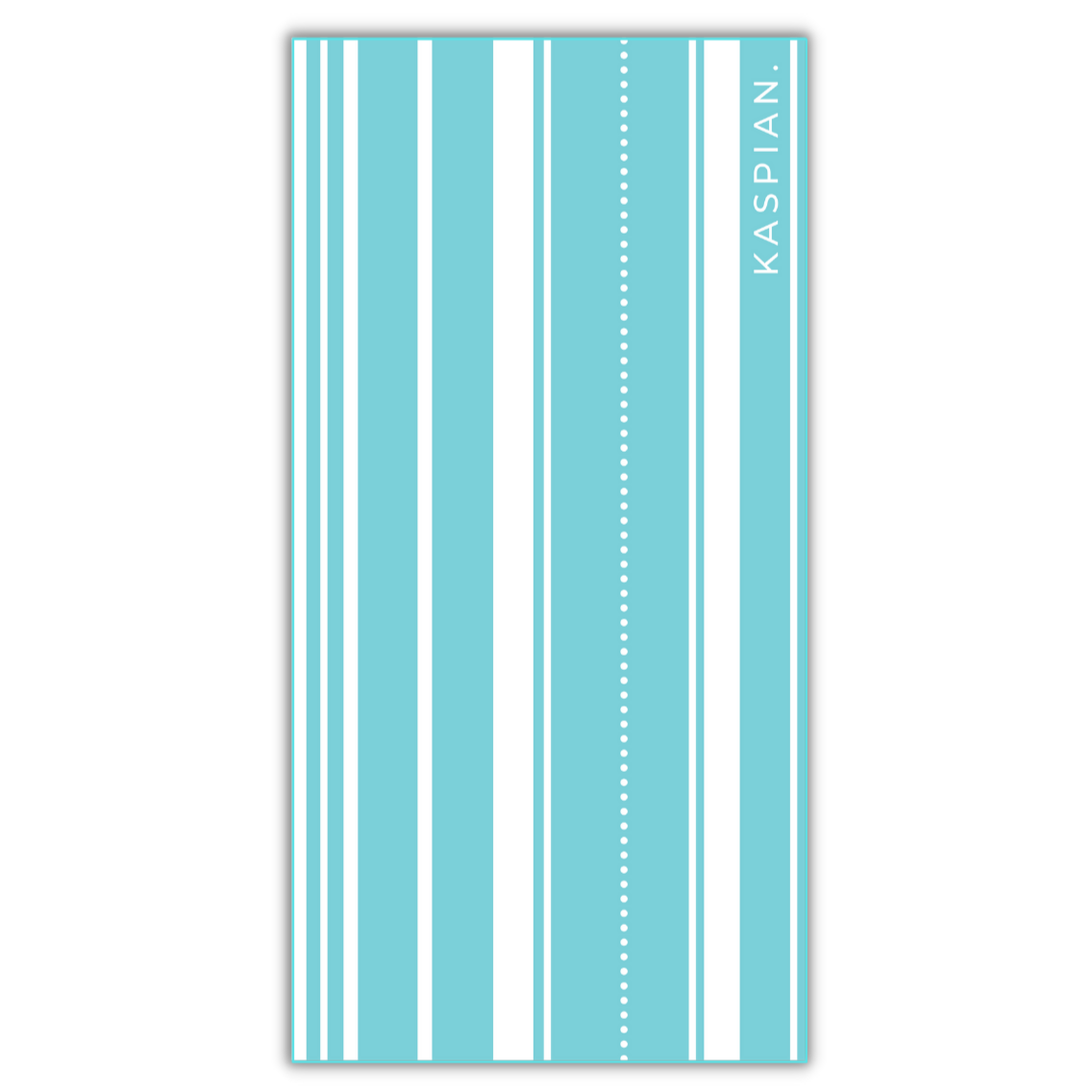 Cloud break design. Sand free beach towel in aqua blue