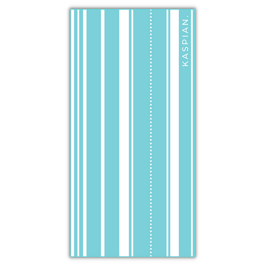 Cloud break design. Sand free beach towel in aqua blue