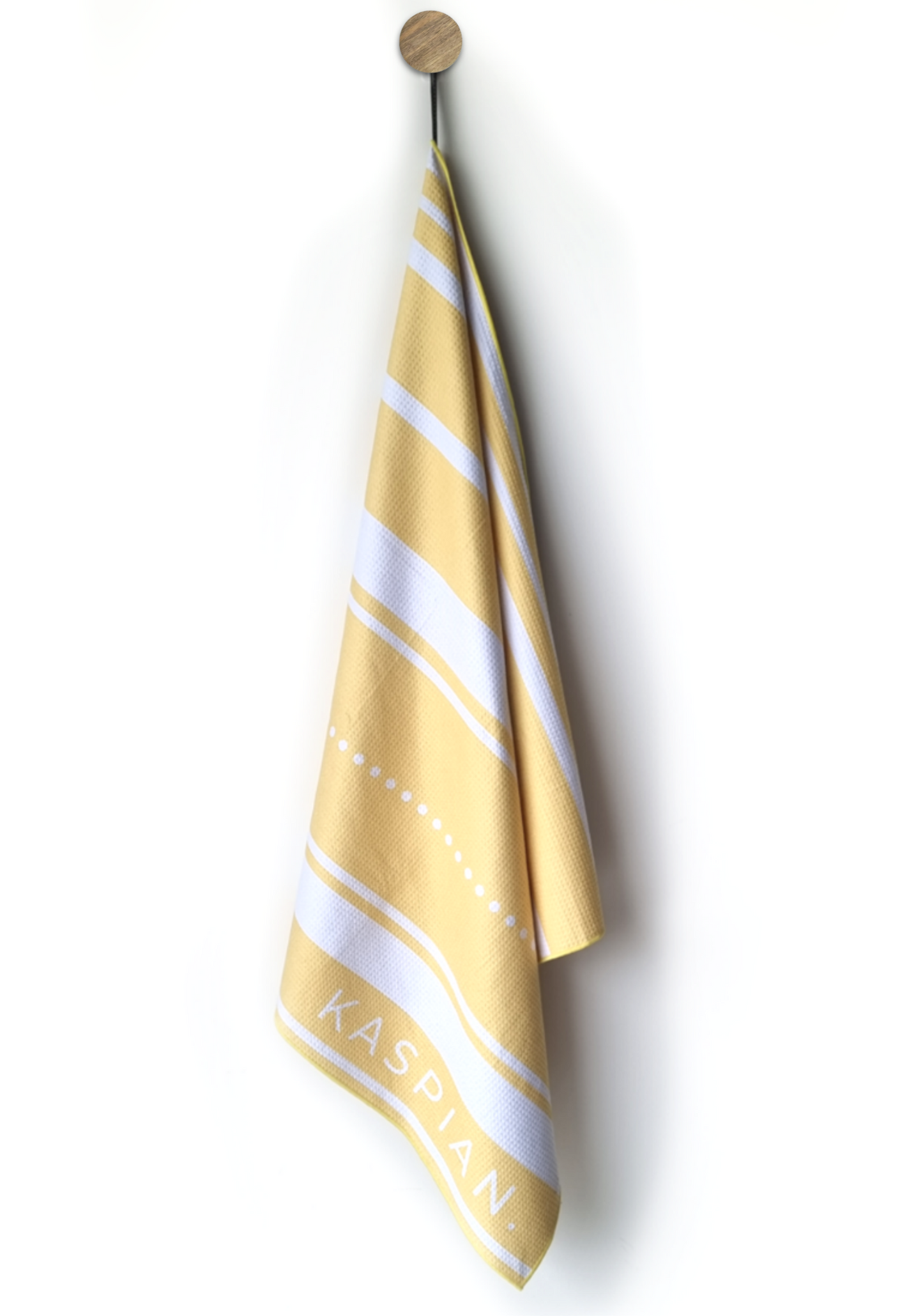 Ultra-lightweight beach towel hanging on bathroom hook